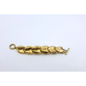 A6 Vintage Authentic GIVENCHY Satin Leaf Watch Link Interlocked Bangle Bracelet